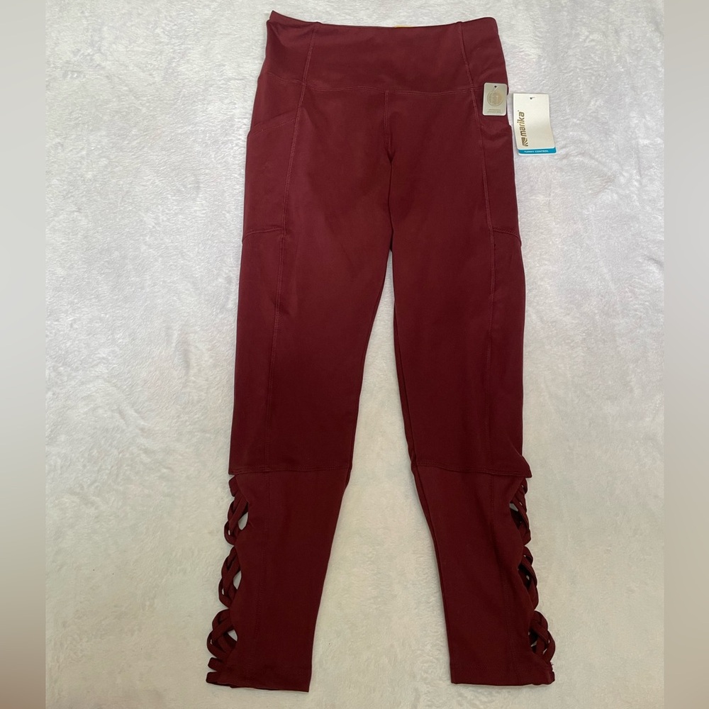 Marika red high rise leggings